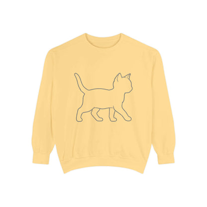 Walking Cat Shadow Cozy Graphic Unisex Crewneck Sweatshirt style 2