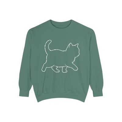 Walking Cat Shadow style 1 Cozy Graphic Unisex Crewneck Sweatshirt