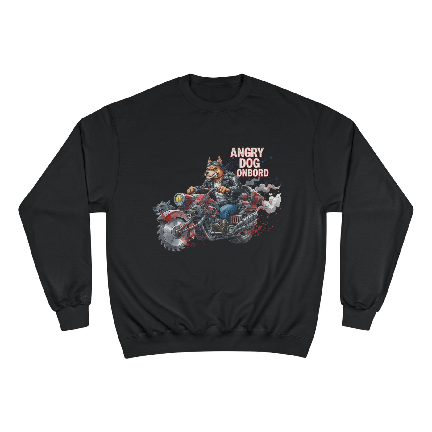 Angry Dog Onboard Graphic style 3 Champion Crewneck Sweatshirt for Gamers & Sci‑Fi Fans