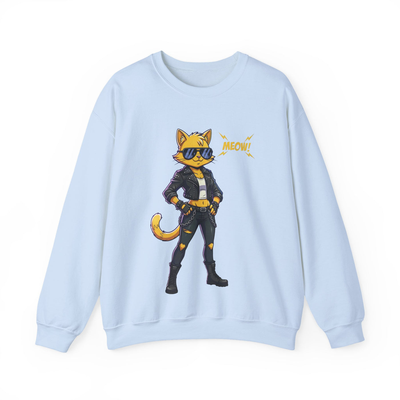 Cool Cat style 4 Unisex Crewneck Sweatshirt | Cozy Gift for Cat Lovers, Casual Wear, Unique Graphic Sweatshirt, Birthday Gift, Everyday Style