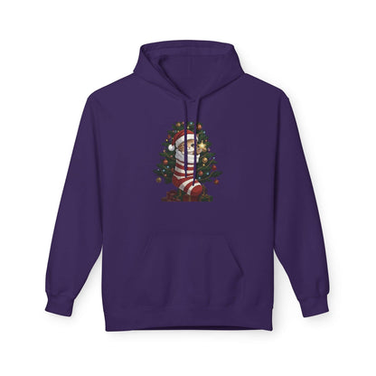 Kitten hiding in Christmas stocking Unisex Fleece Hoodie style 3