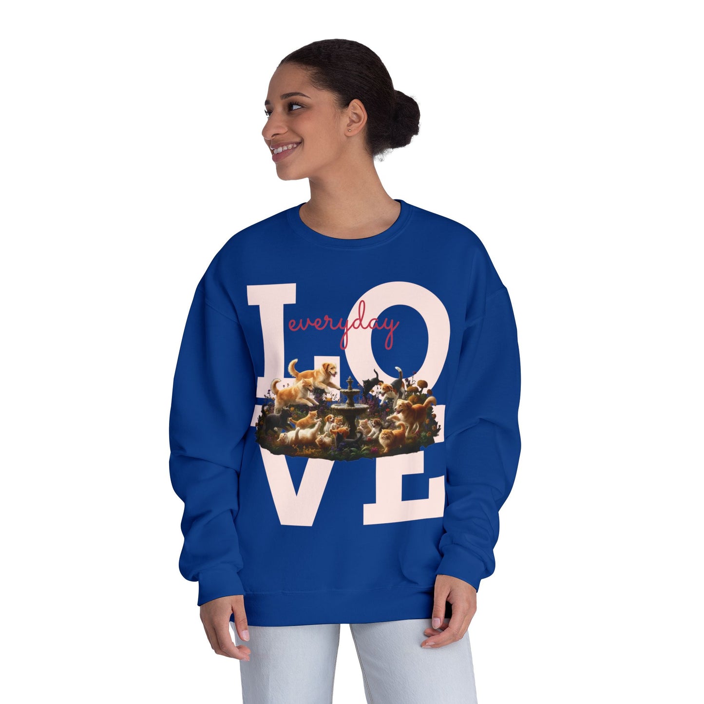 Love Everyday Cats & Dogs Unisex NuBlend Crewneck Sweatshirt