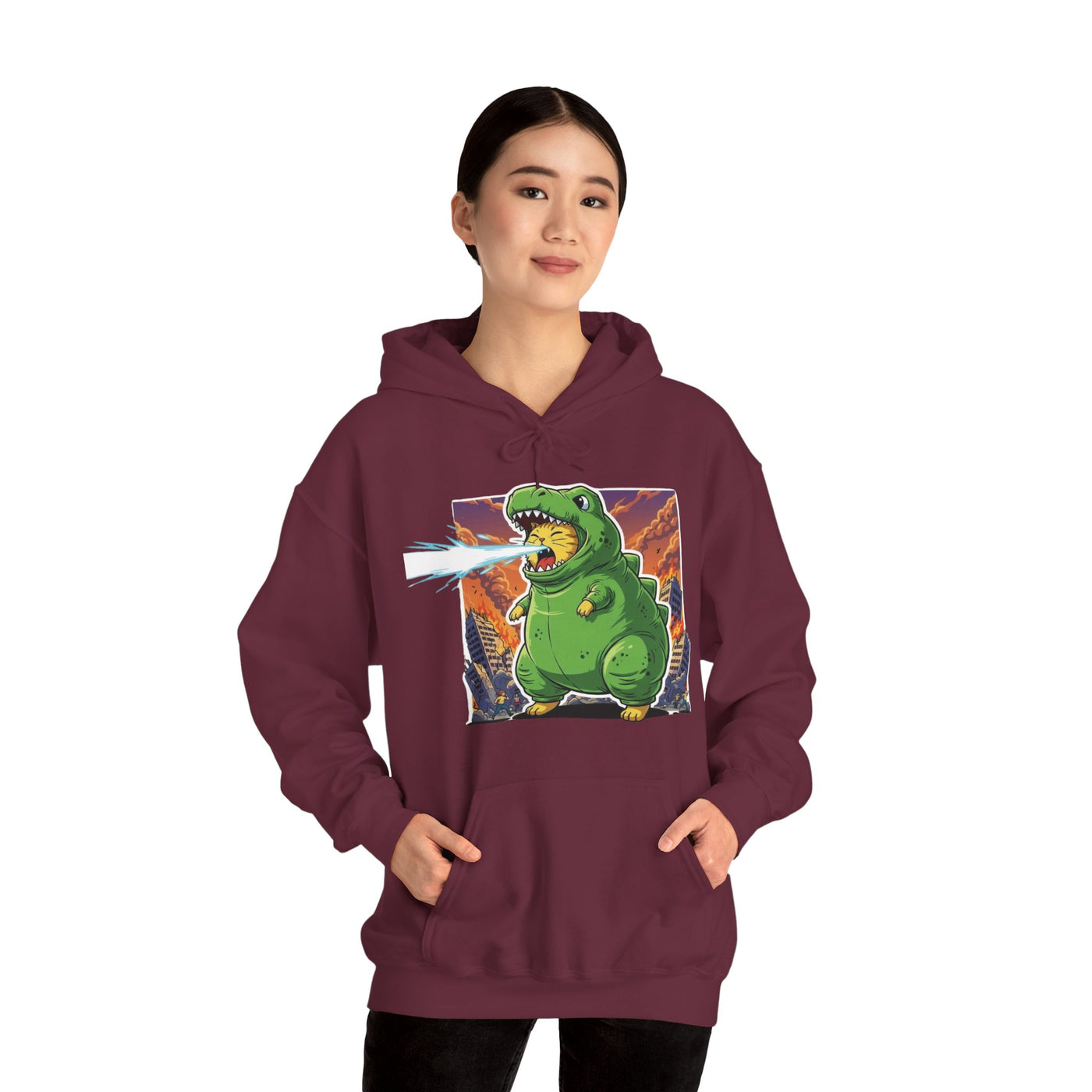 Cat cosplay Godzilla style 3 Unisex Hoodie - Fun & Playful Design