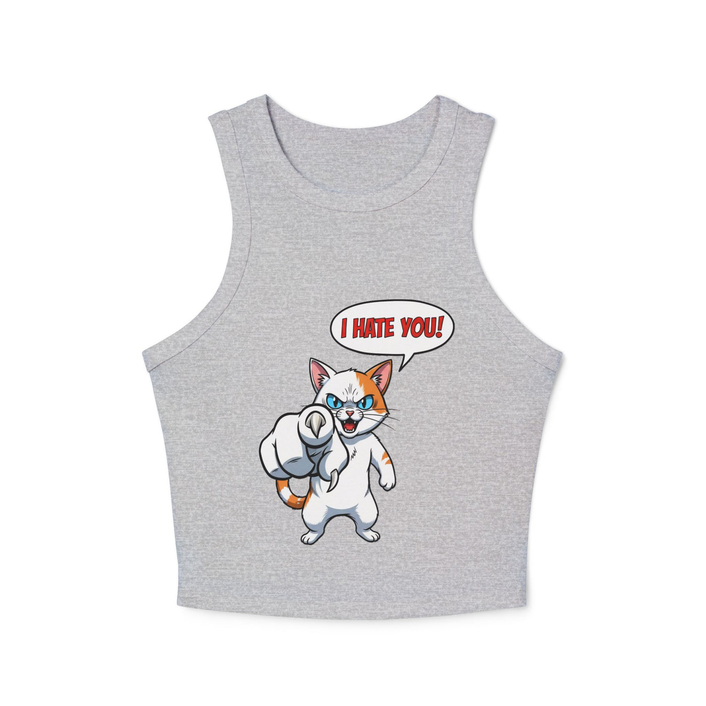Angry Cat 'I Hate You' Graphic style 2 Women Tank Top