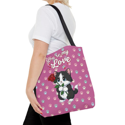 Cute Cat Lover Tote Bag - You're My Love style 1