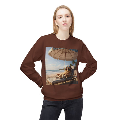 Beach Vibes Dog Graphic Unisex Crewneck Sweatshirt