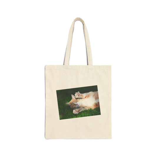 Cozy Cat Cotton Canvas Tote Bag, Pet Lover Gift, Eco-Friendly Shopping Bag, Cute Cat Art, Everyday Use, Cat Parent Essentials