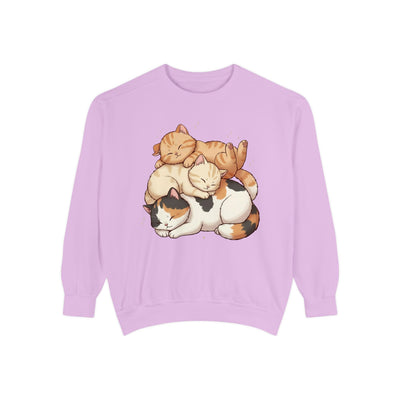 3 Cute Sleeping Cats style 1 Cozy Graphic Unisex Crewneck Sweatshirt