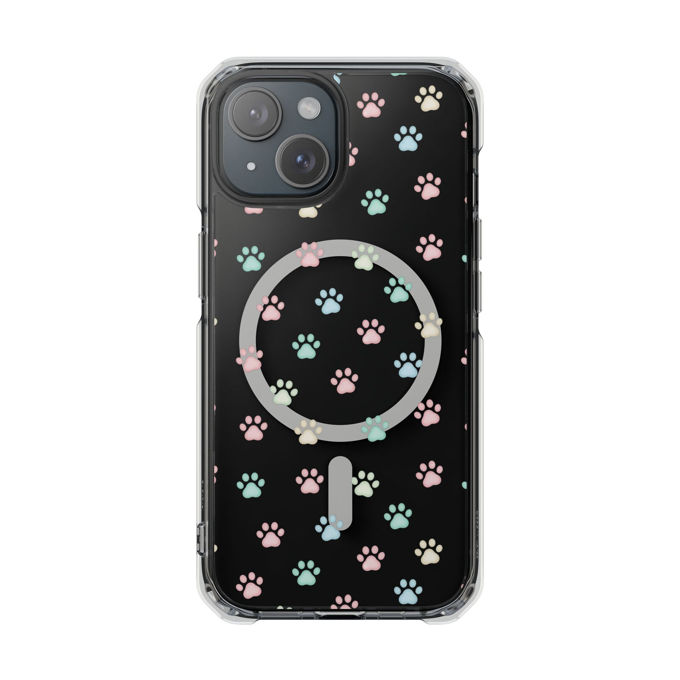 Cute Cat Paw Print Magnetic Clear Case for Pet Lovers