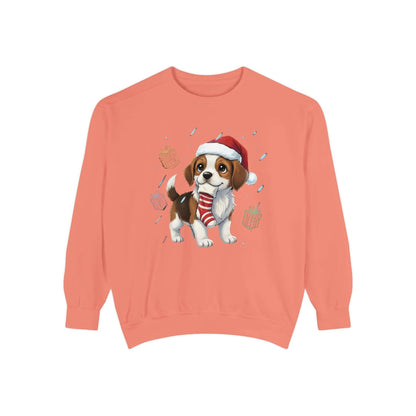 Puppy wait for Christmas presents Unisex Crewneck Sweatshirt style 6