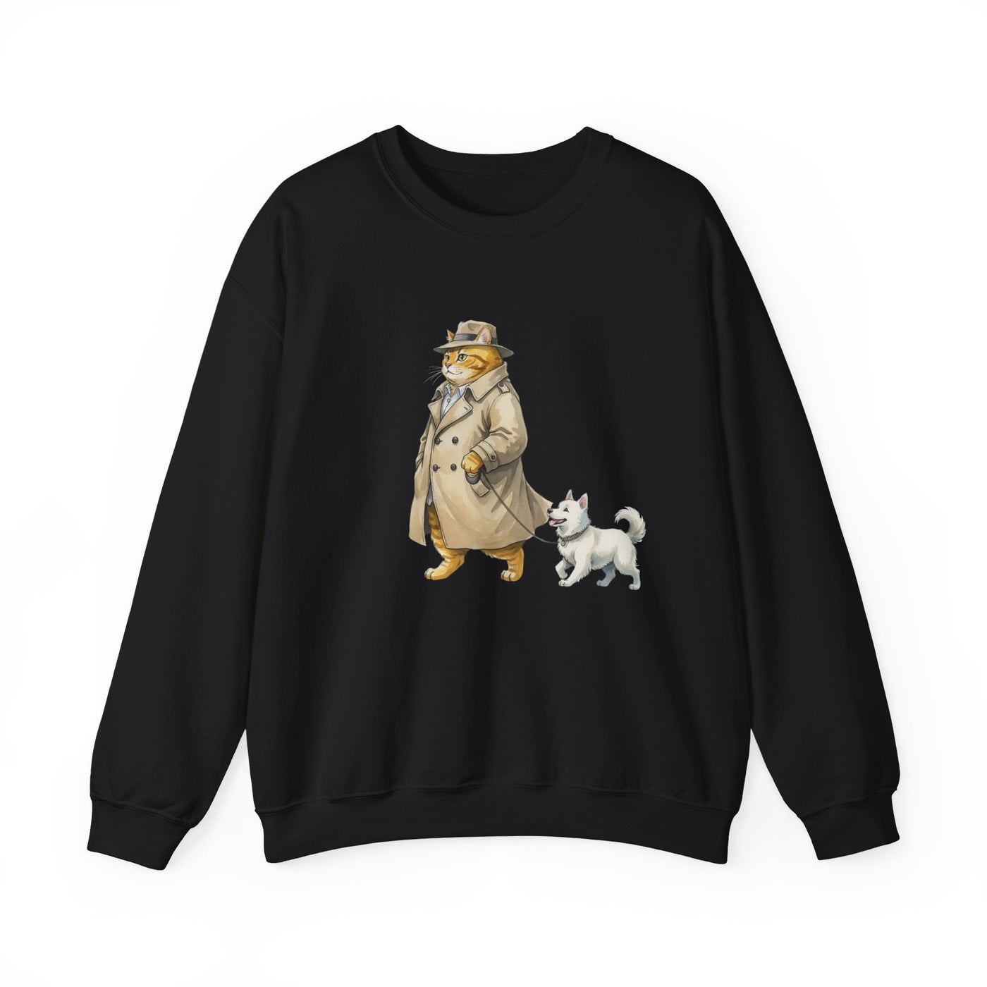 Watercolor painting style 11 Men & Women Cute Cat Pile Crewneck Sweatshirt