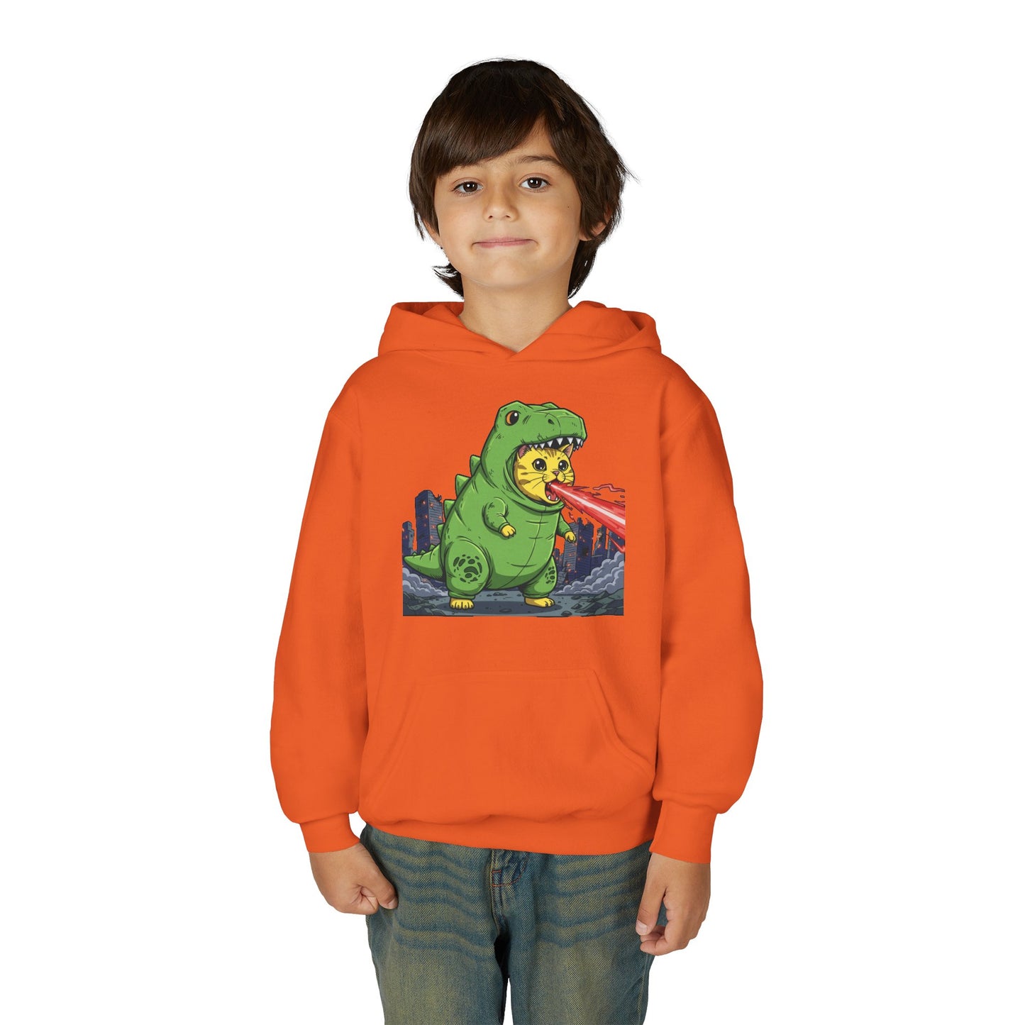 Cat cosplay Godzilla Unisex Kids Hoodie style 4