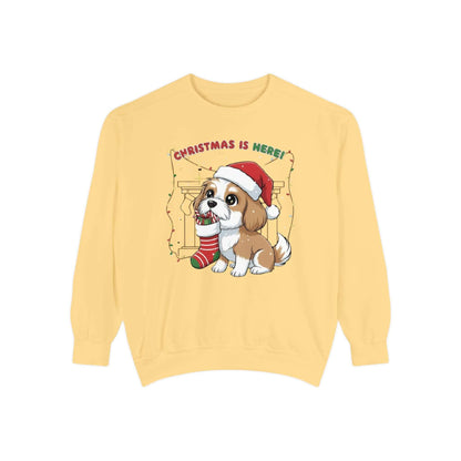 Puppy wait for Christmas presents Unisex Crewneck Sweatshirt style 5