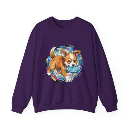 Watercolor Dog painting Unisex Crewneck Sweatshirt style 4