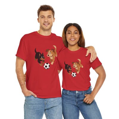Playful Puppy Soccer Unisex Tee - Cute Dog T-Shirt for Pet Lovers, Dog Owners, Sports Enthusiasts, Gifts for Animal Lovers, Casual Everyday Wear