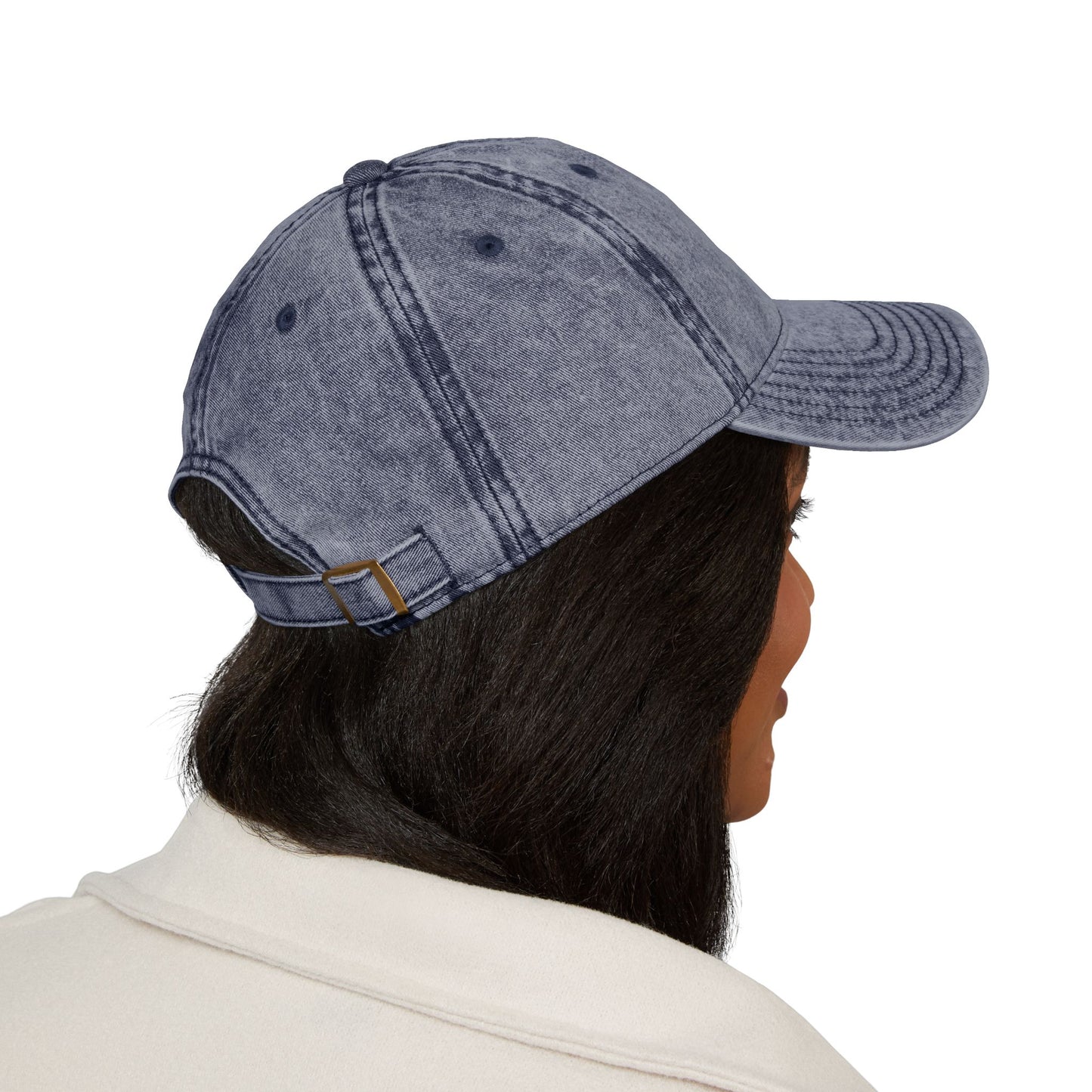 Cats Lover Vintage Embroidered Cap Dad Hat Grey Words