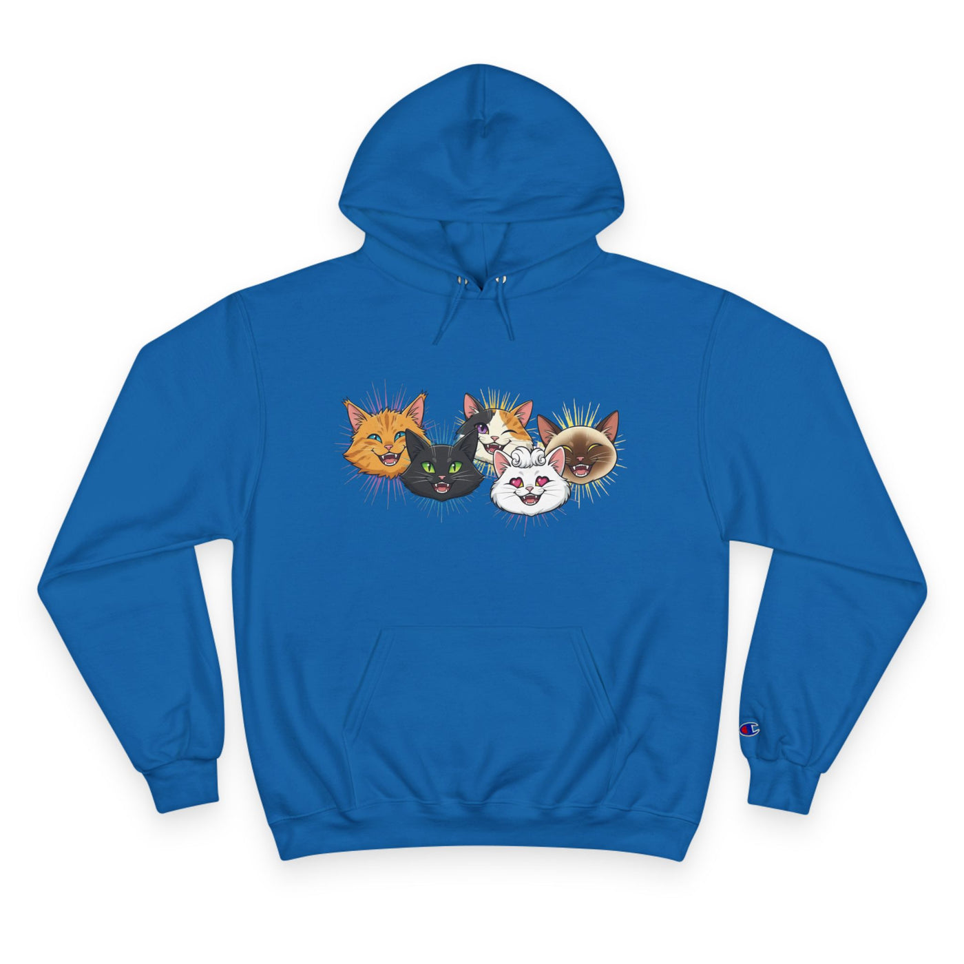 Playful Cat Champion Unisex Hoodie | Cozy Cat Lover Pullover, Pet Themed Gift, Cute Animal Apparel, Perfect for Cat Days