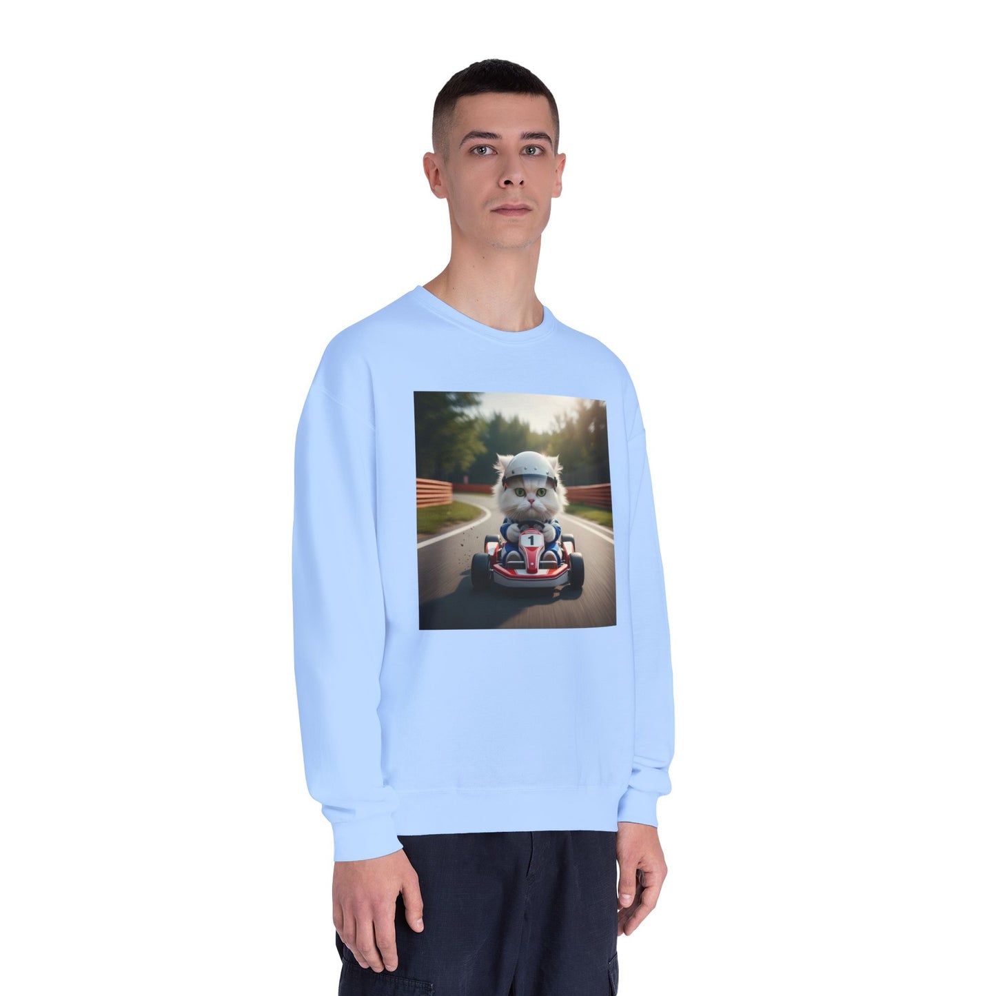 Go Kart Cat Unisex NuBlend Crewneck Sweatshirt style 1
