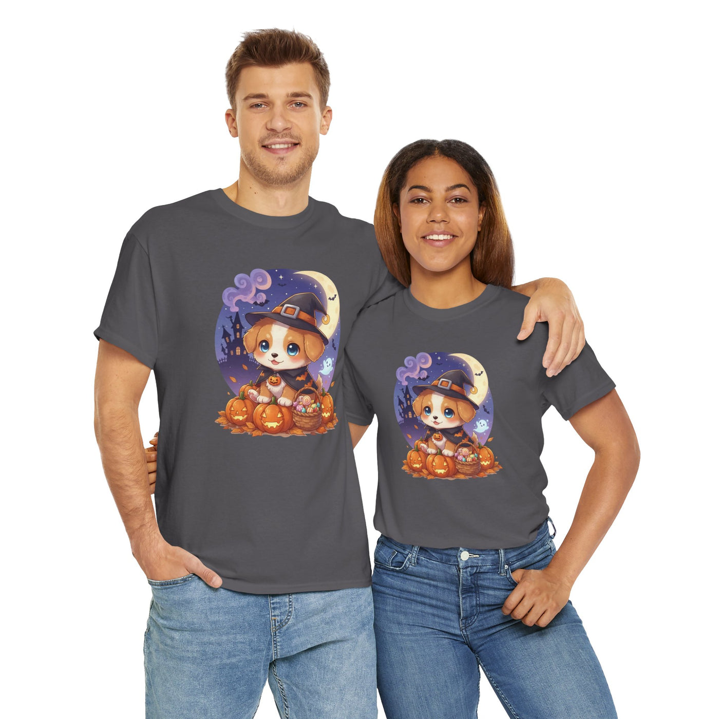 Halloween cute puppy anime style 1 Unisex Tee - Cute Dog T-Shirt for Pet Lovers, Dog Owners, Sports Enthusiasts, Gifts for Animal Lovers, Casual Everyday Wear