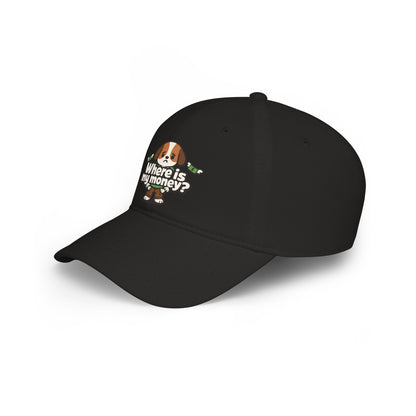 Where is my money Cute Dog Low Profile Cap Hat