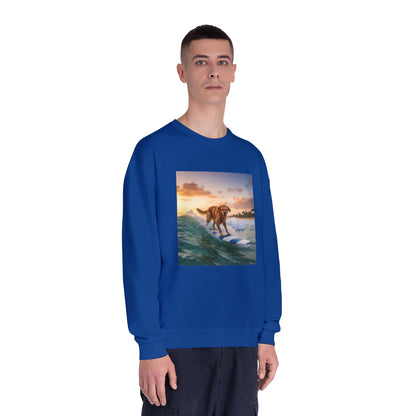 Surfing Dog Graphic Unisex NuBlend Crewneck Sweatshirt style 1