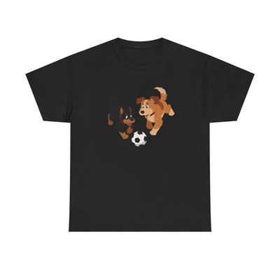 Playful Puppy Soccer Unisex Tee - Cute Dog T-Shirt for Pet Lovers, Dog Owners, Sports Enthusiasts, Gifts for Animal Lovers, Casual Everyday Wear