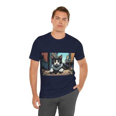 Cool Cat Graphic Tee style 1 - Unisex Jersey Short Sleeve Tee, Cat Lover Gift, Cute Cat T-Shirt, Casual Wear, Pet Owner Apparel