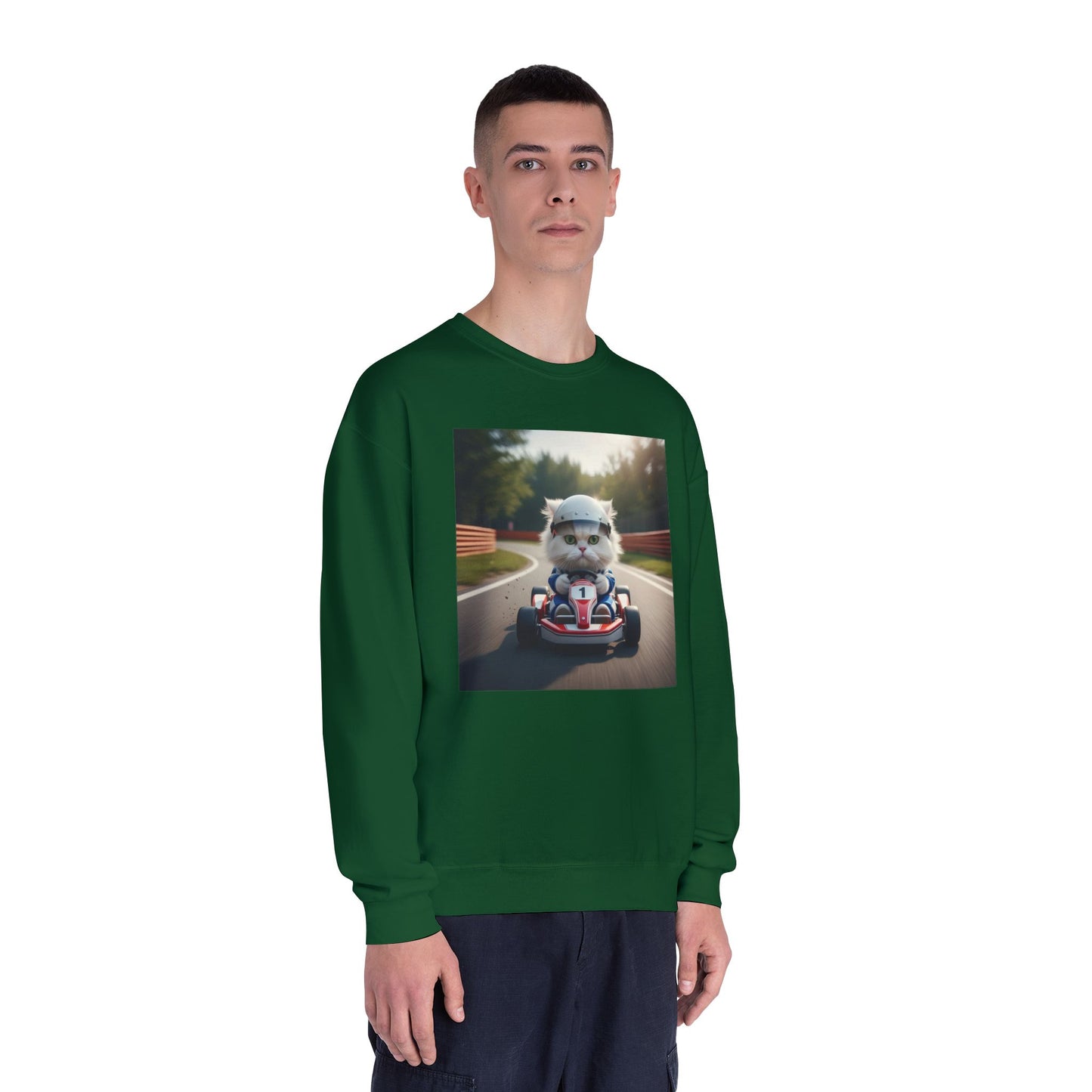 Go Kart Cat Unisex NuBlend Crewneck Sweatshirt style 1