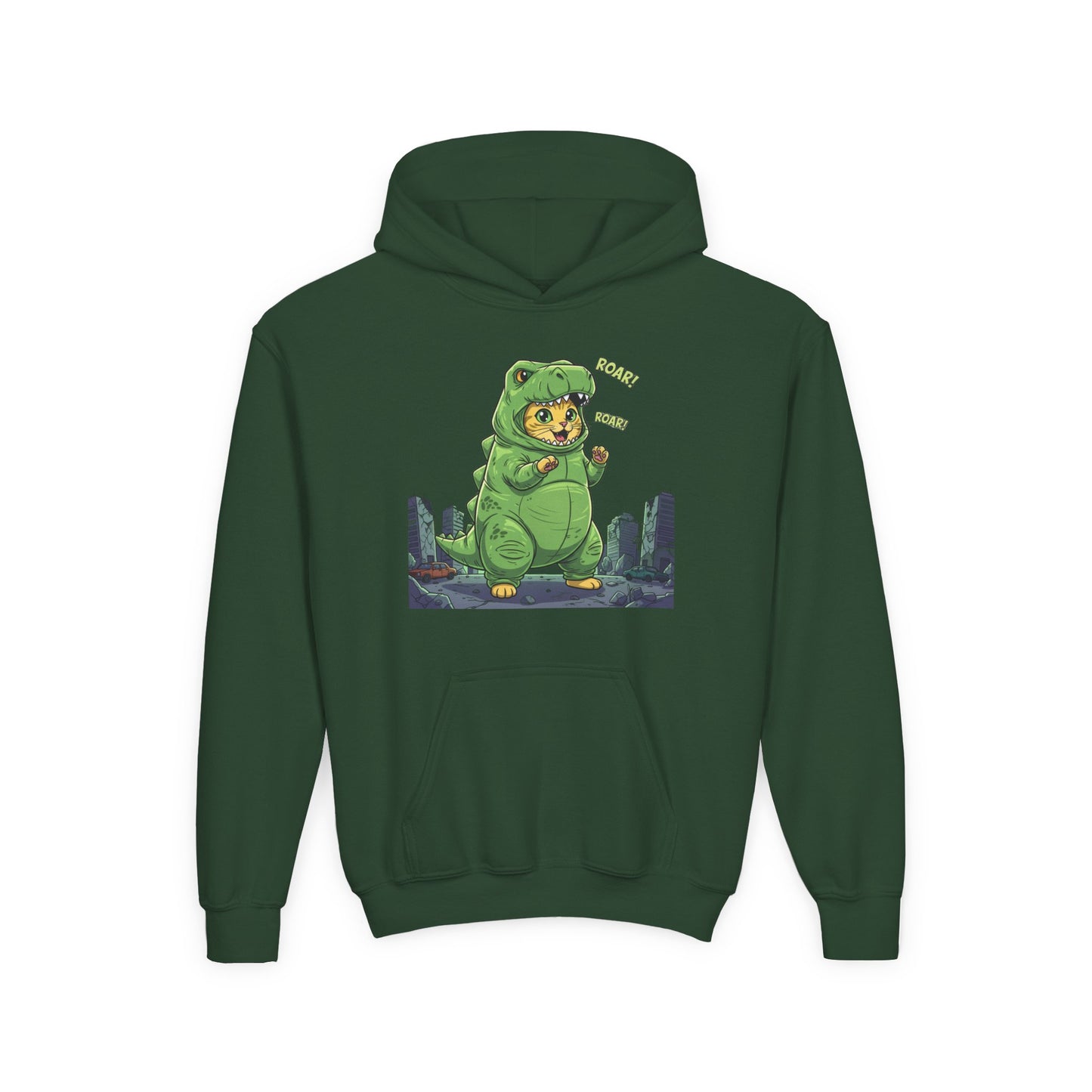 Cat cosplay Godzilla Unisex Kids Hoodie style 2
