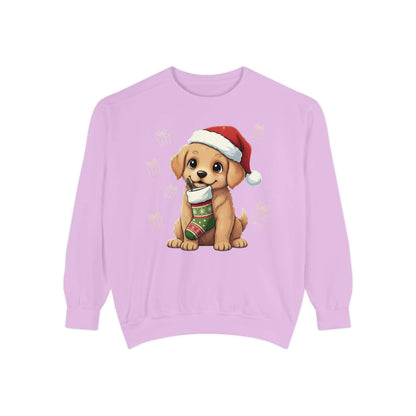 Puppy wait for Christmas presents Unisex Crewneck Sweatshirt style 4