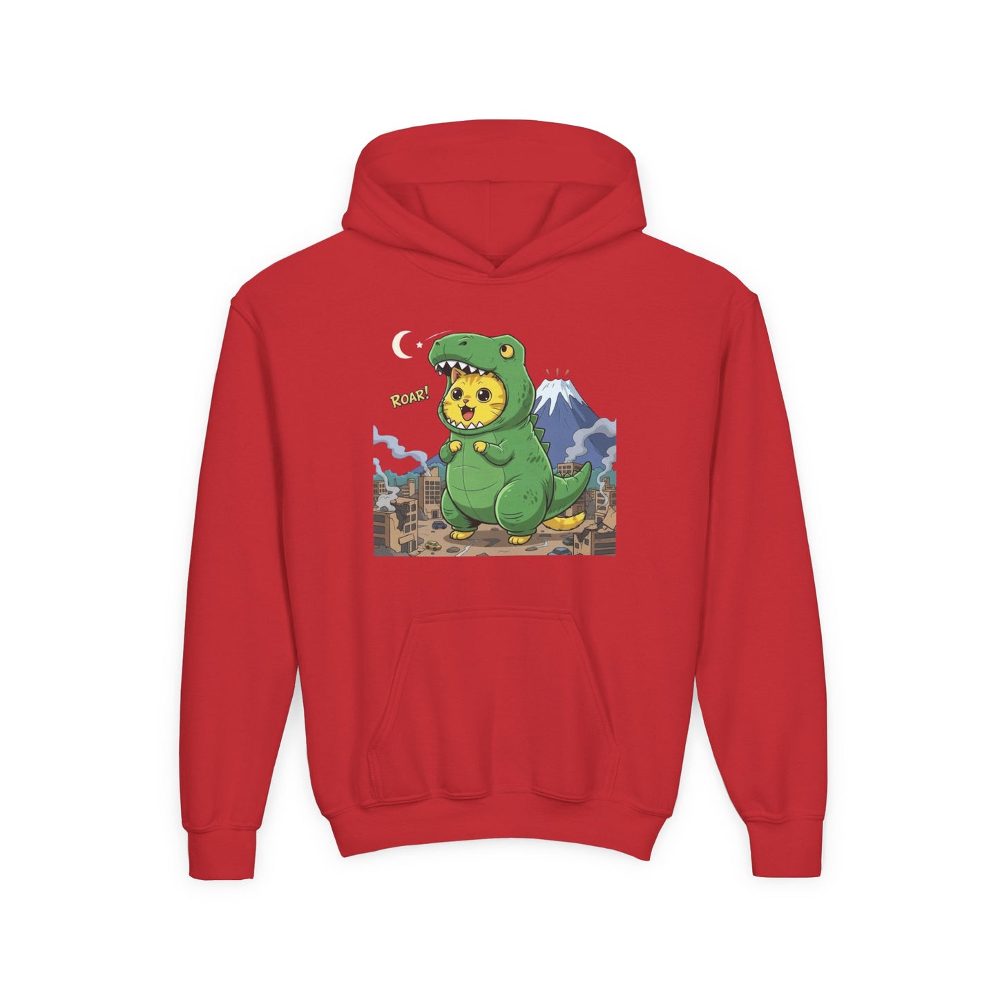 Cat cosplay Godzilla Unisex Kids Hoodie style 1