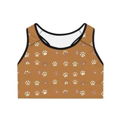 Cat Paw Print style 3 Sports Bra, Pet Lover Activewear, Workout Top, Gym Apparel, Animal Print Fashion, Gifts for Cat Owners, Fitness Gear