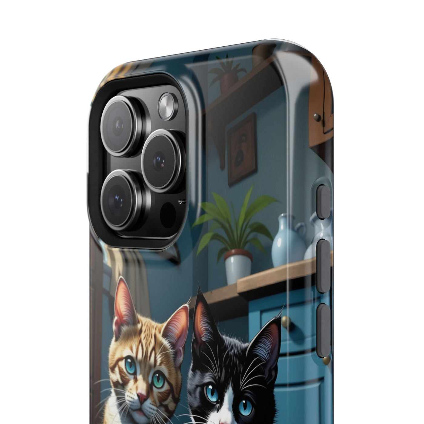 Cute Cats Magnetic Phone Case comic style 4, Cat Lover Gift, Impact-Resistant iPhone Case, Funny Pet Accessory, Unique Animal Design