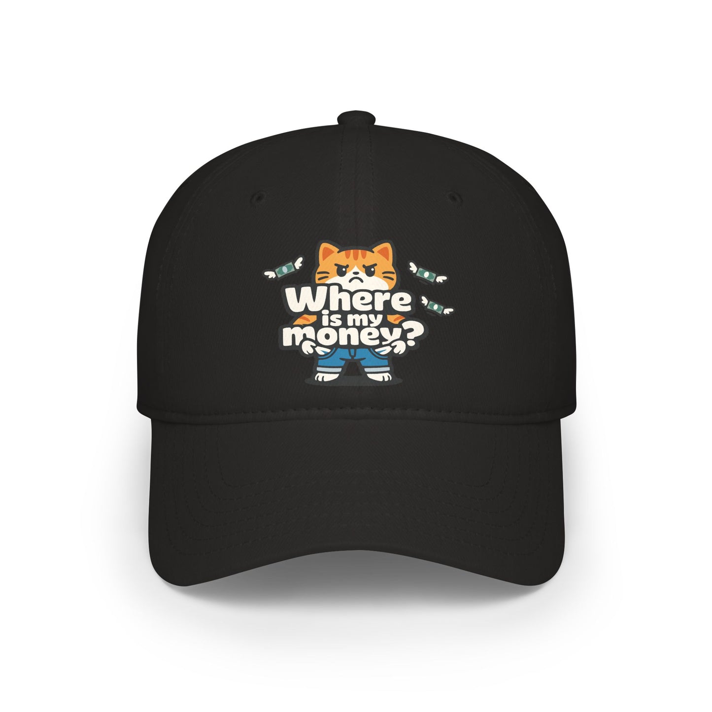 Where is my money Cute Cat Low Profile Cap Hat