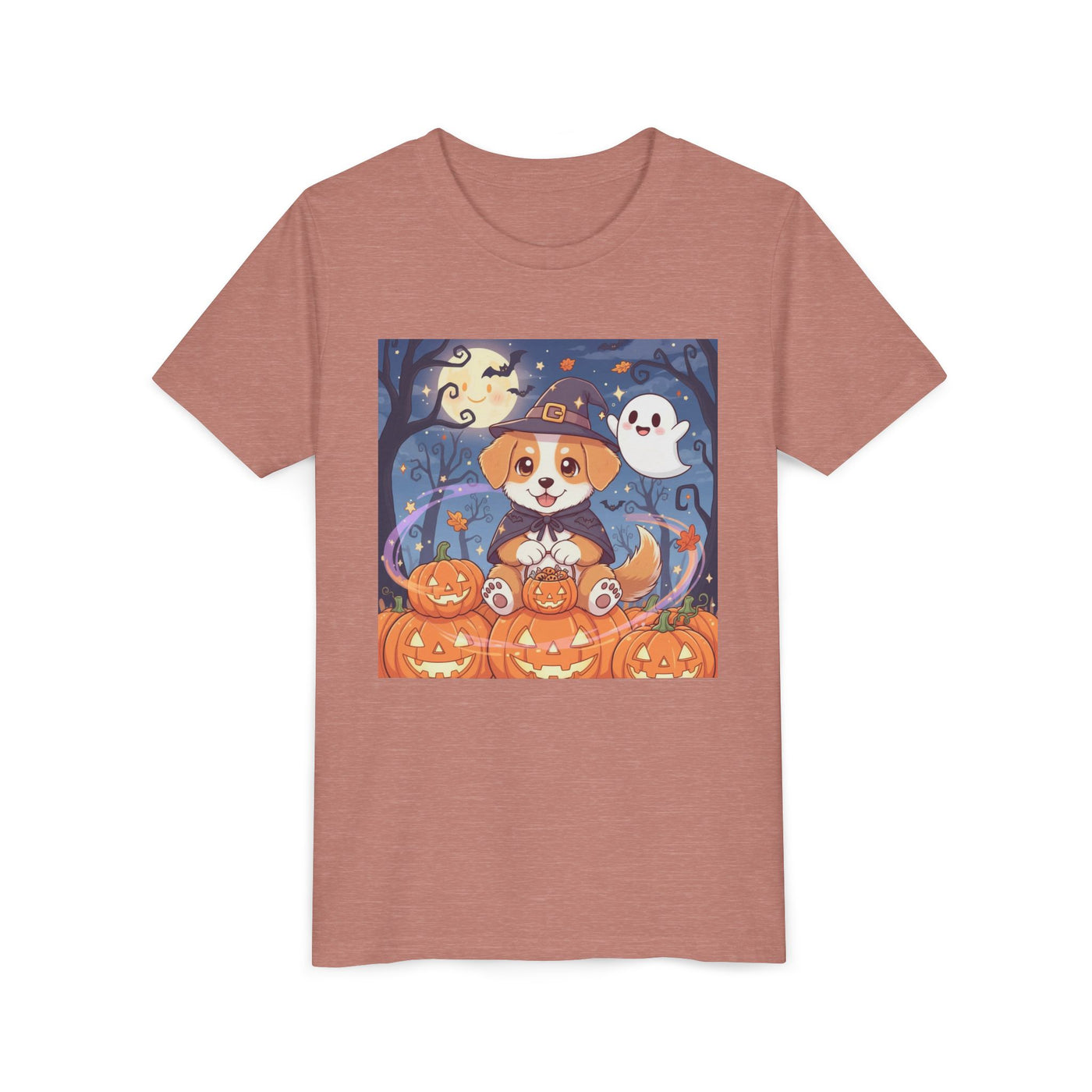 Halloween cute puppy anime style 3 Youth Tee, Short Sleeve T-Shirt, Kids Halloween Apparel, Cute Dog Tee, Fall Outfit for Children