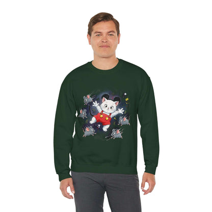 Watercolor Cat painting Unisex Crewneck Sweatshirt style 2