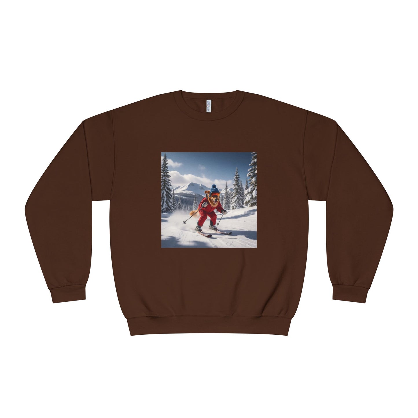 Skiing Dog Graphic Unisex NuBlend Crewneck Sweatshirt