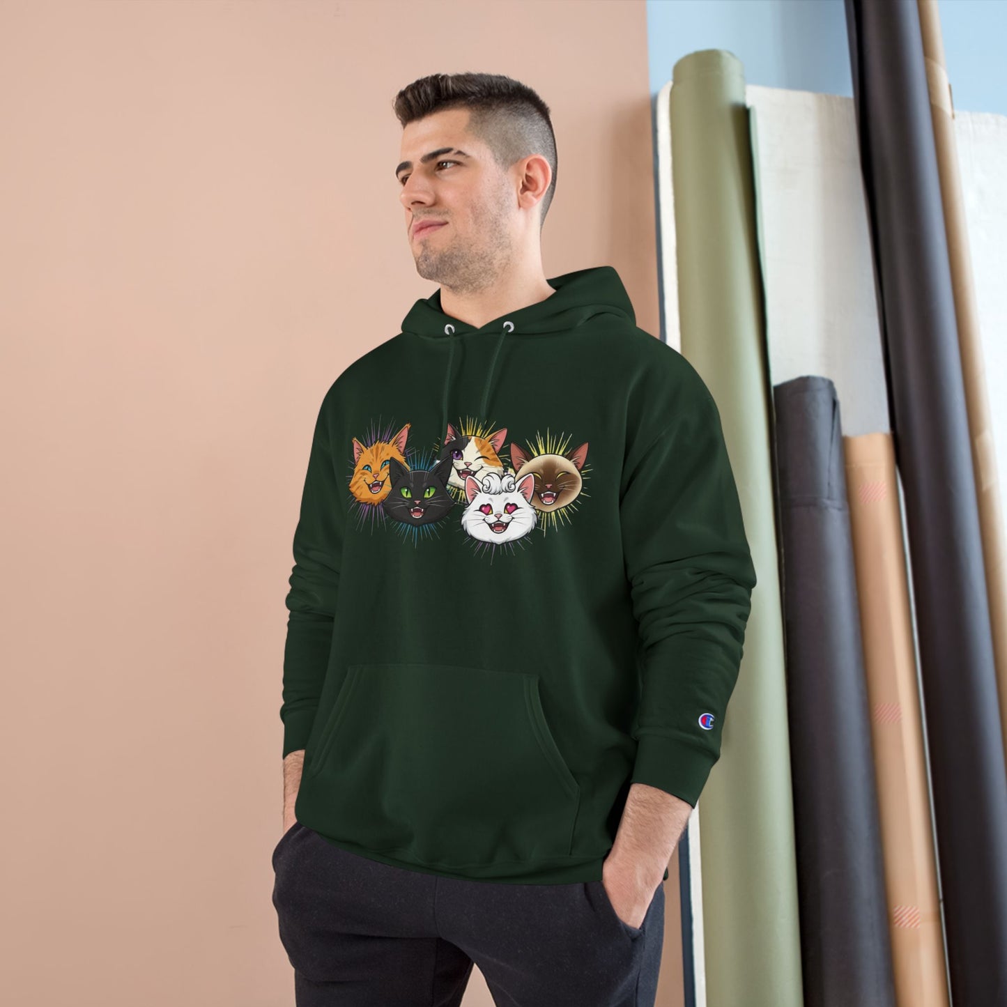 Playful Cats Cozy Unisex Champion Pullover Hoodie