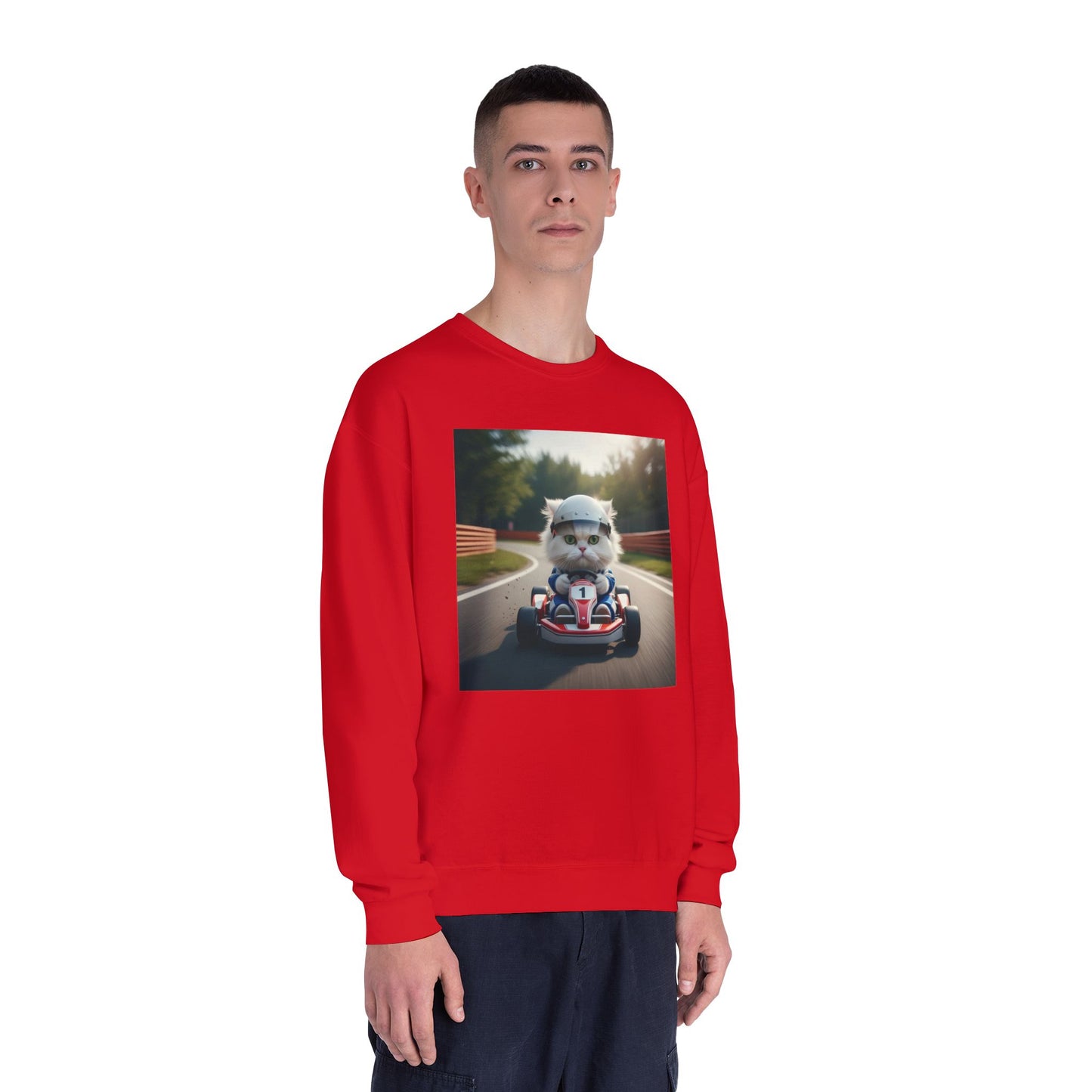 Go Kart Cat Unisex NuBlend Crewneck Sweatshirt style 1