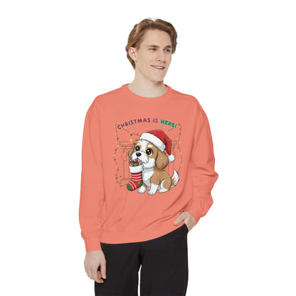 Puppy wait for Christmas presents Unisex Crewneck Sweatshirt style 5