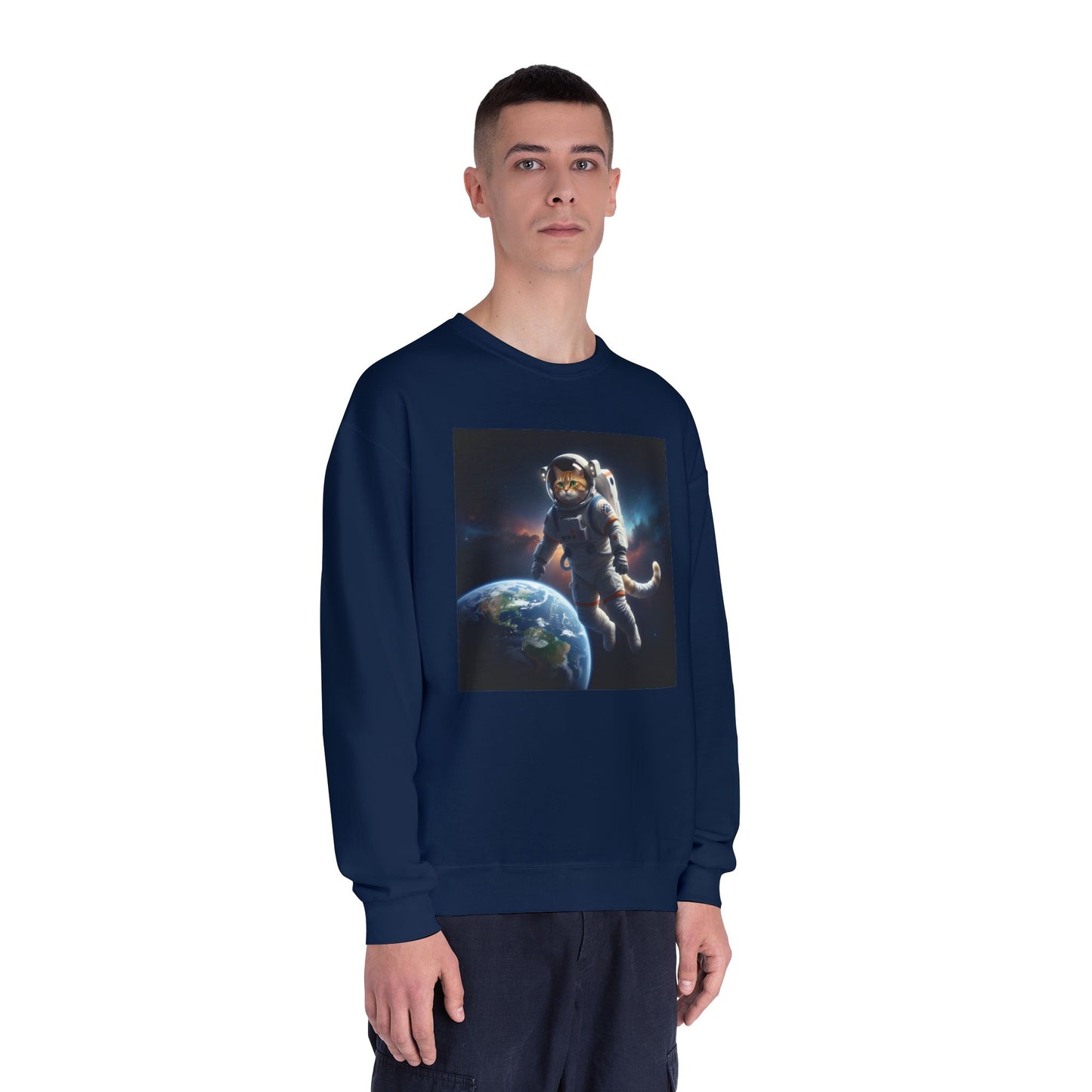Space Cat Unisex NuBlend Crewneck Sweatshirt style 3