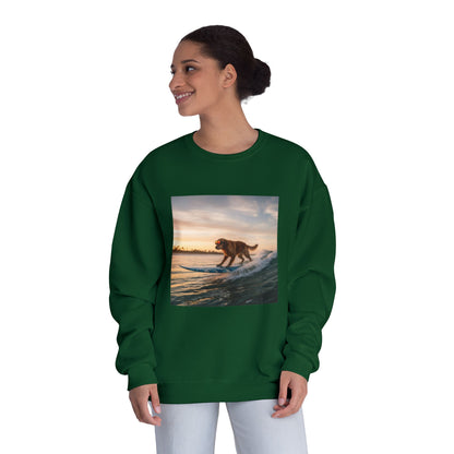 Surfing Dog Graphic Unisex NuBlend Crewneck Sweatshirt style 2