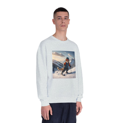 Skiing Cat Graphic Unisex NuBlend Crewneck Sweatshirt