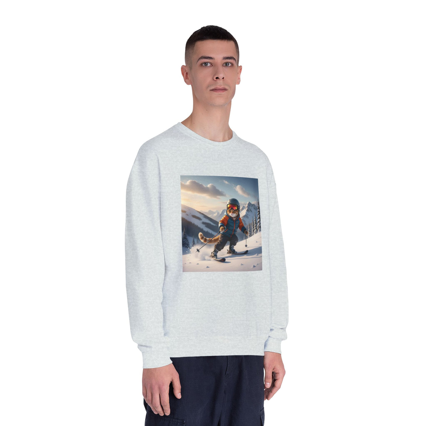 Skiing Cat Unisex NuBlend® Crewneck Sweatshirt