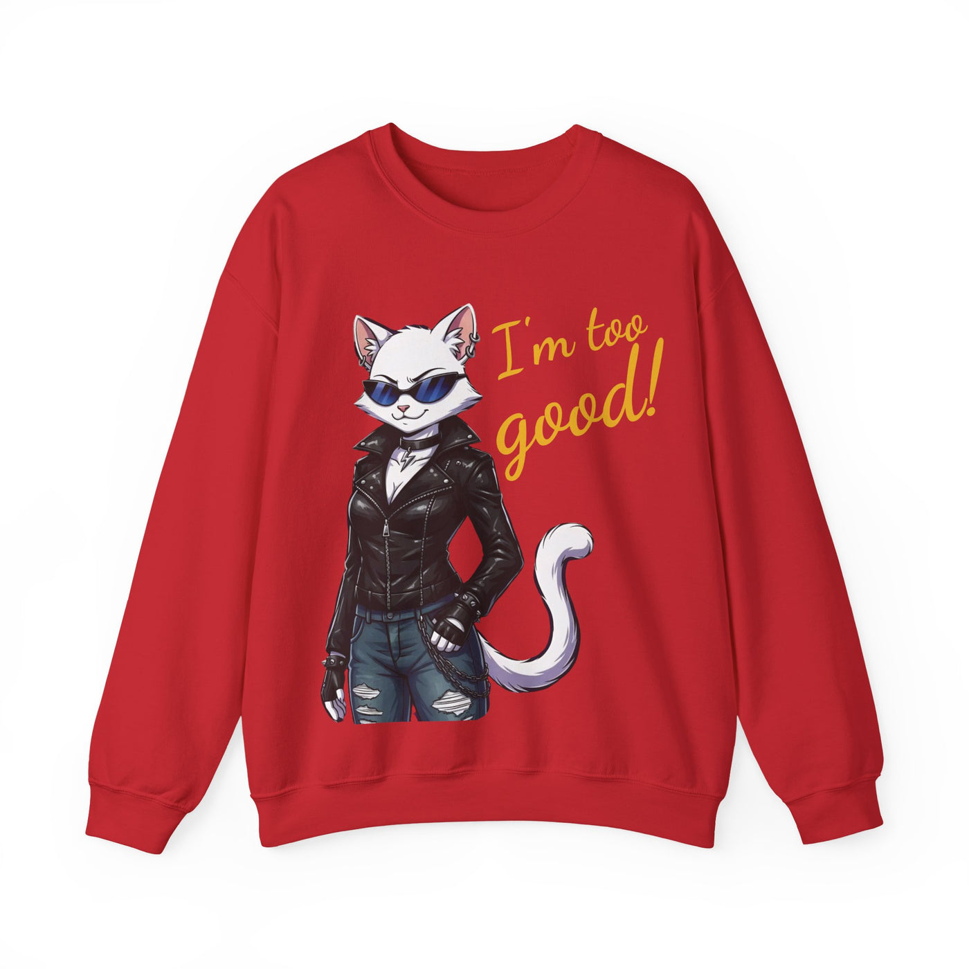 Cool Cat style 3 Unisex Crewneck Sweatshirt | Cozy Gift for Cat Lovers, Casual Wear, Unique Graphic Sweatshirt, Birthday Gift, Everyday Style