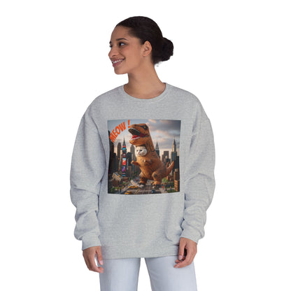 Tyrannosaurus Cat in city Unisex NuBlend Sweatshirt style 1