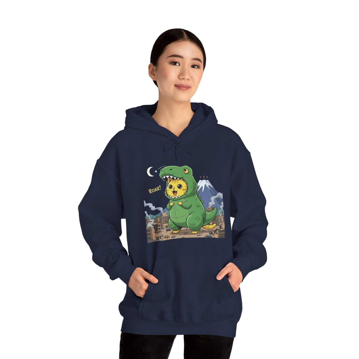Cat cosplay Godzilla Funny Design Unisex Hoodie style 1
