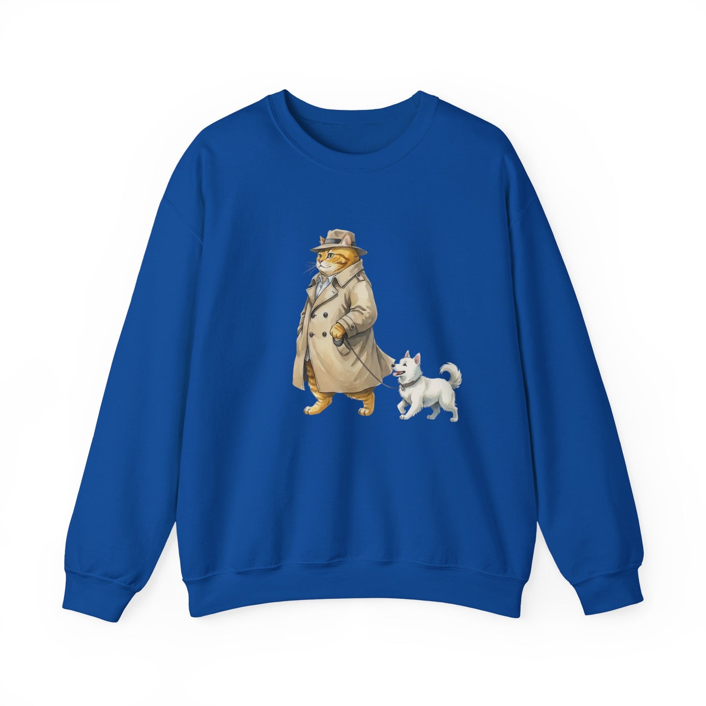 Watercolor Cat & Dog painting unisex Crewneck Sweatshirt style 2