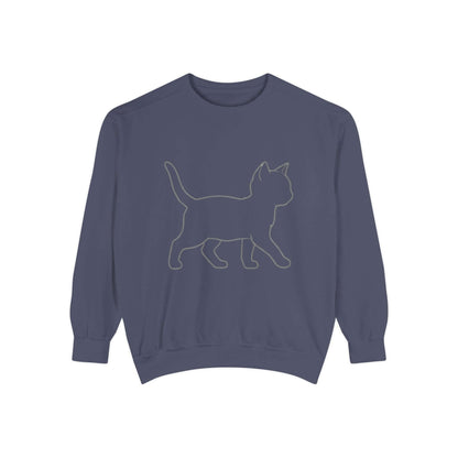 Walking Cat Shadow Cozy Graphic Unisex Crewneck Sweatshirt style 2