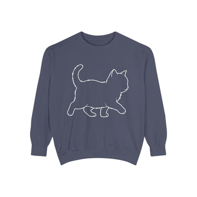 Walking Cat Shadow style 1 Cozy Graphic Unisex Crewneck Sweatshirt